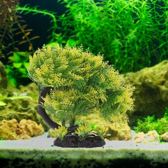 Raindrops Aquarium Decor Ornaments Plastic Artificial Tree for Fish Tank Structure and Landscape 1Pcs