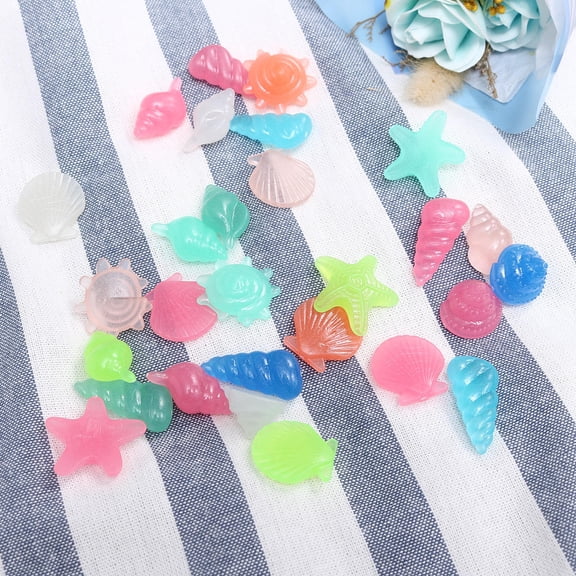 Raindrops Aquarium Decorative Luminescent Stones in Assorted Colors for Fish Tank Landscaping Made of Resin 80pcs