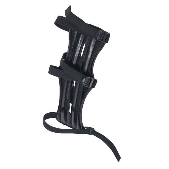 Raindrops Archery Arm Guard Protector 1Pcs Black Leather with 3 Adjustable Straps 7.9 x 3.1 x 0.1in