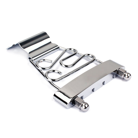 FOMIYES Plated Tailpiece Bridge for 4-String Bass Guitar, Replacement Part for Bands and Music