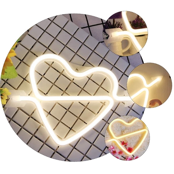 Raindrops Arrow Through Heart Shaped Light Decorative Lighting Creative LED Neon Lamp