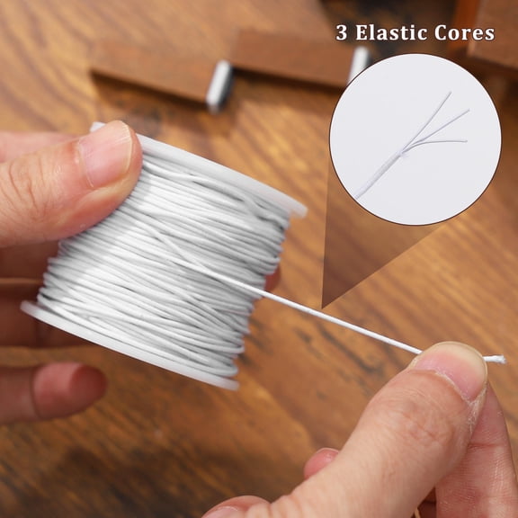 Raindrops Artibetter 50M White Elastic Band Roll, Handmade Elastic Thread for Jewelry Making, Bracelets, Clothes, and Craft Projects