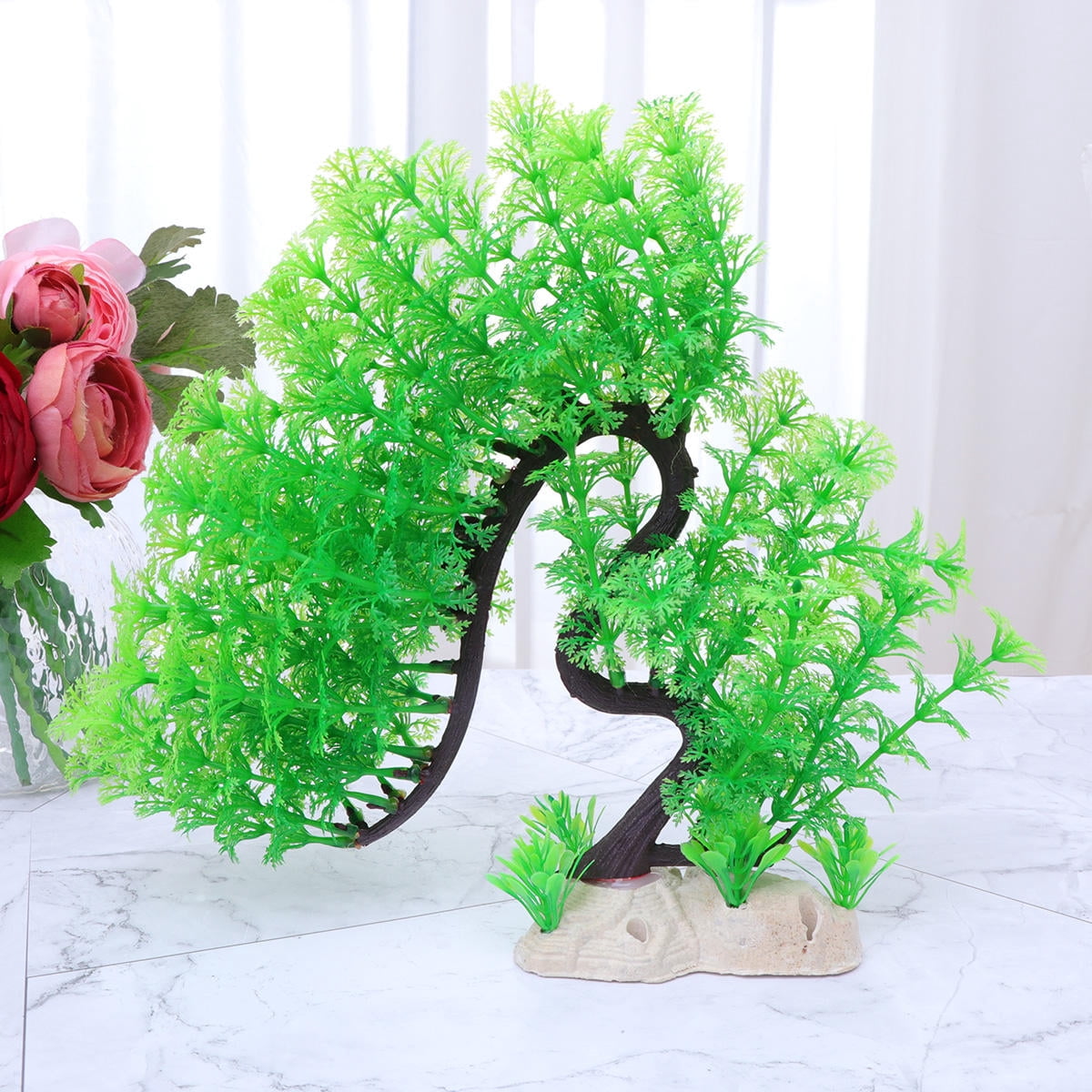 Fake Tree Tank Raindrops Artificial Aquarium Water Plant Tree Ornament Fish Tank Plant ...