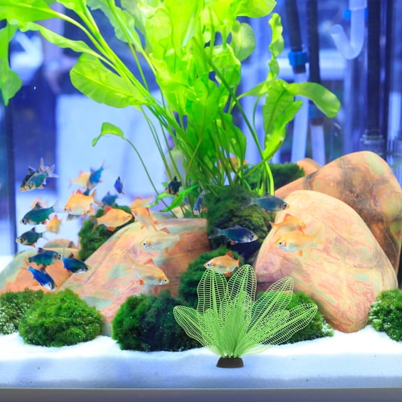 Raindrops Aquarium Plants Realistic Aquatic Pets Green Silicone Artificial Decoration 1 Pcs