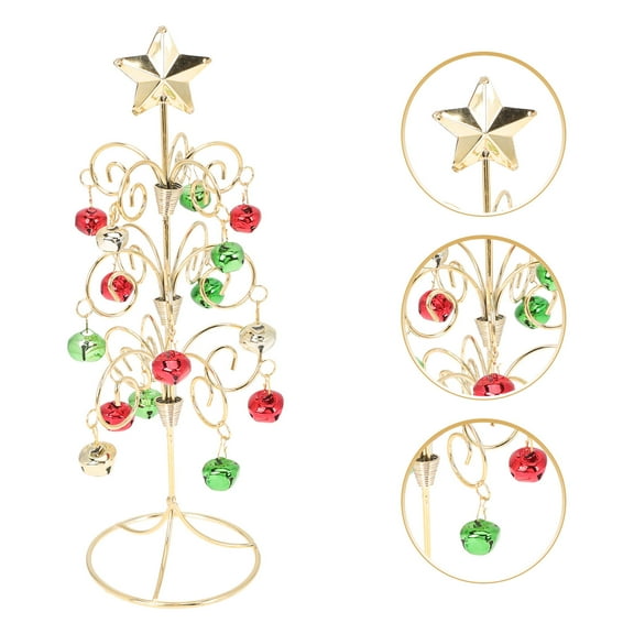 Raindrops Artificial Christmas Tree with Bell for Decor Multi Color Metal Small Size 3.94 Inches