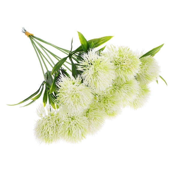 Raindrops Artificial Dandelion Flowers 10Pcs White Plastic Round for Indoor Simulation Flower