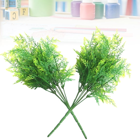 Raindrops Artificial Fern Leaf Plant for Decoration Beautiful Green Plastic Plant Ideal for Home Balcony 2 Pcs