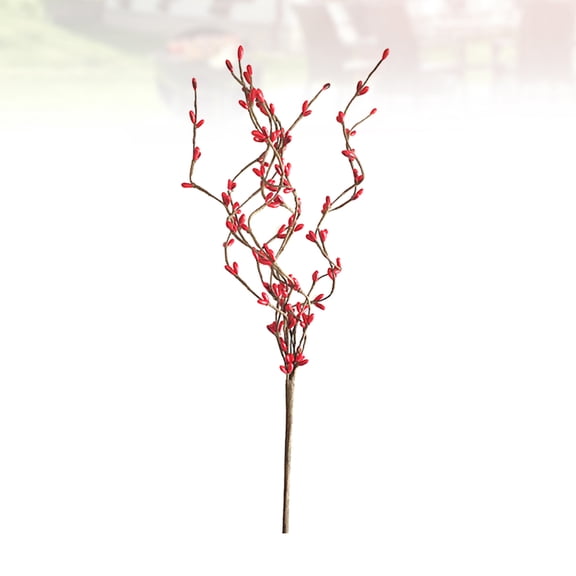 Raindrops Red Plastic Berry Twig for Vase Home Party Photo Prop Decoration
