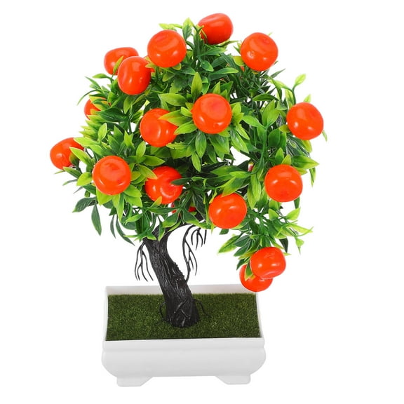 Raindrops Artificial Fruit Tree Fake Orange Plant Bonsai Decorations Ornament Faux Trees Indoor Woman