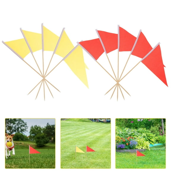 Raindrops Assorted Color Durable Lawn Flags for Decoration 10pcs Wood Polyester Garden and Yard Supplies