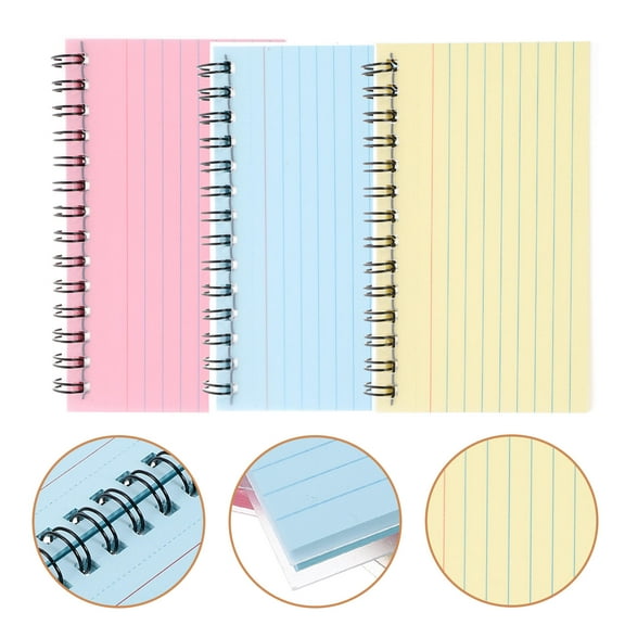 Raindrops Assorted Color Mini Spiral Notebooks for Writing 3Pack Convenient TearOff Pages Smooth Paper