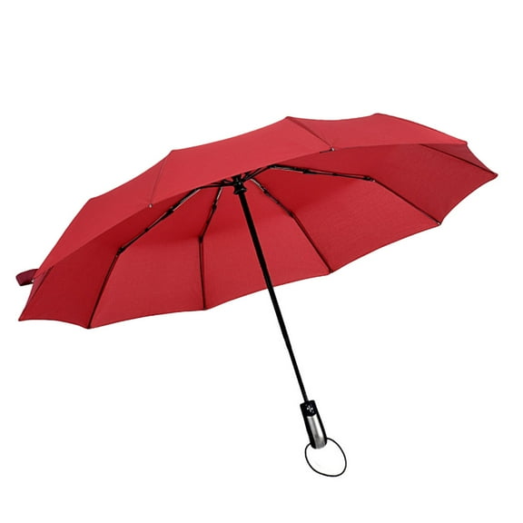 Raindrops Red Double Large Business Umbrella with Automatic Open Close and Windproof Design