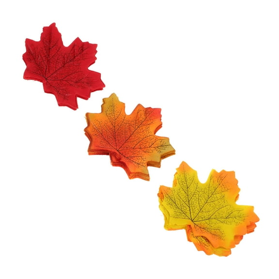 Raindrops Autumn Decor with Vibrant Fake Maple Leaves for DIY Crafts and FallThemed Parties 150pcs Polyester Assorted Color