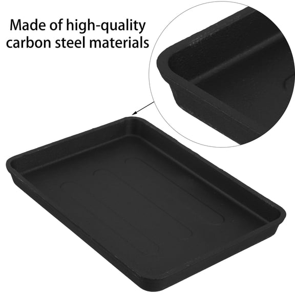 Raindrops Roomy Black Cast Iron Bbq Grill Pan for Versatile Outdoor Cooking