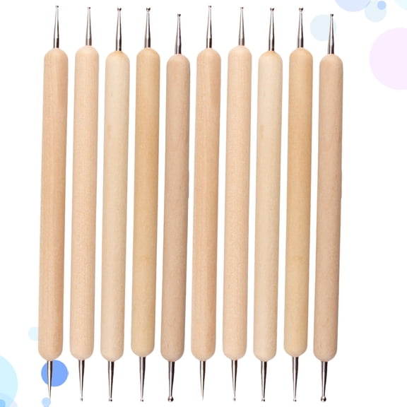 Raindrops 10pcs Professional Ceramics Tools Set Wood Color for Experts in Shaping Back to School