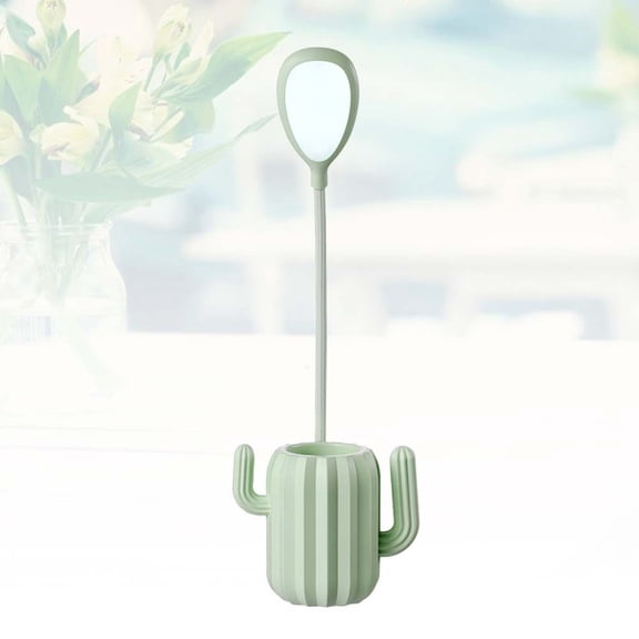 Raindrops Back to School aesthetic lamp Cactus Design Bedside Desk Lamp Green PVC Easy to Store and Carry for Dormitory 1Pcs