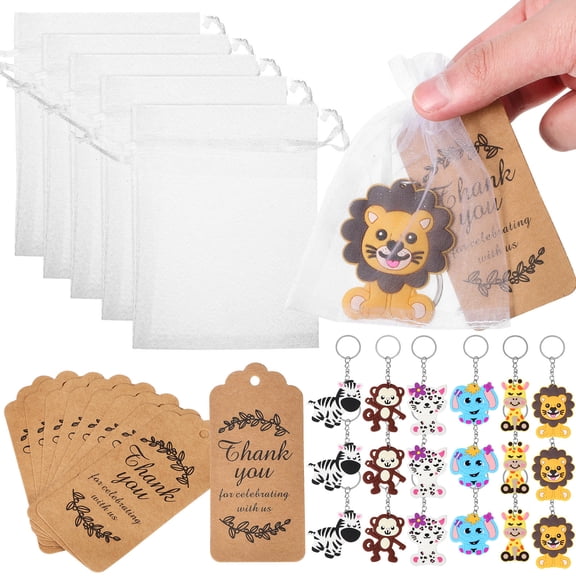 Raindrops 1 Set Animal Keychains Key Ring Cartoon Key Tags Bag Charms Birthday Party Supply