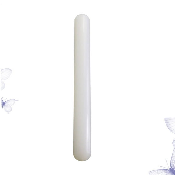 Raindrops White Plastic Rolling Stick with Comfortable Handles for Kitchen Use