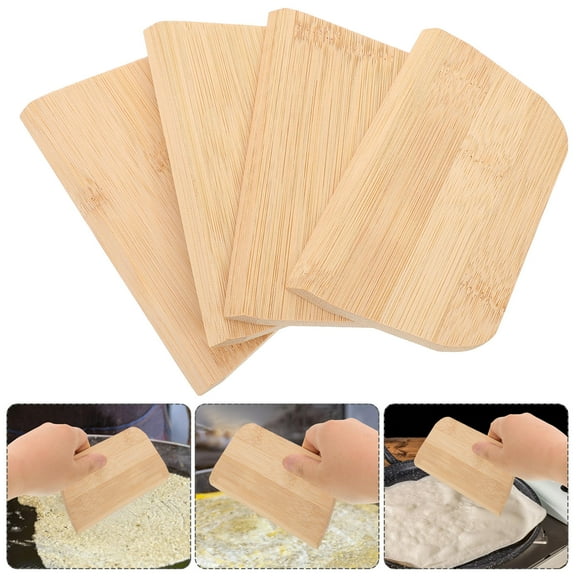 Raindrops Bamboo Crepe Spatula for Kitchen Use Lightweight and Durable Pancake Scraper Easy to Clean 4 Pieces