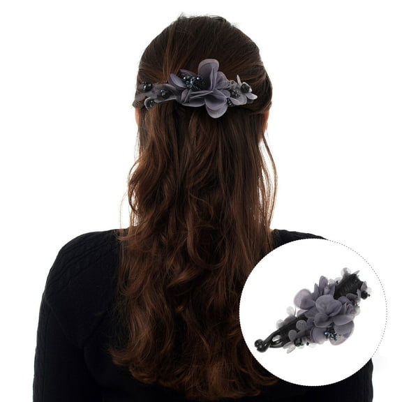 Raindrops Grey Resin Updo Ponytail Holder Hair Accessory for Women and Girls, Stylish and , 1 Piece