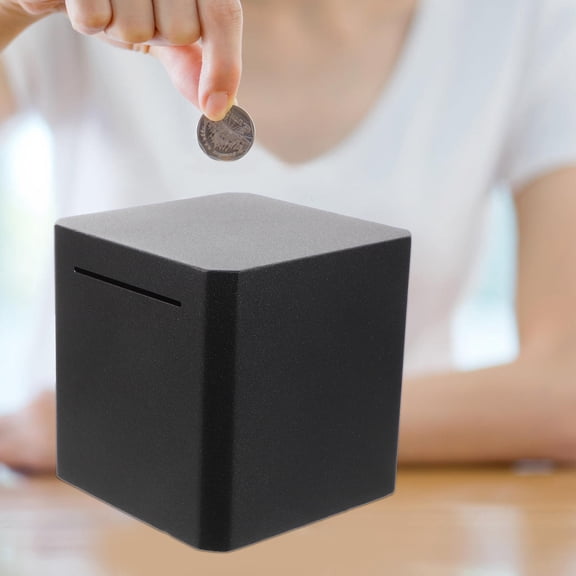 Raindrops Bank for Adults Black Stainless Steel Money Bank for Home Use Or Retail Store Supplies