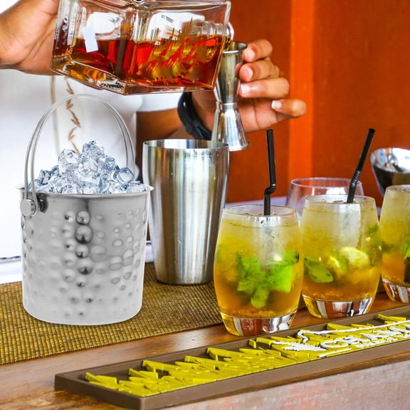 Raindrops Bar Ice Storage Bucket Bar Beer Bucket Stainless Steel Ice Storage Bucket Small Bucket Portable Water Bucket Camping Ice Bucket