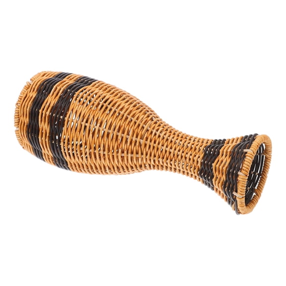 Raindrops Brown Woven Flower Vase for Home Decor Elegant Rustic Dried Flower Holder