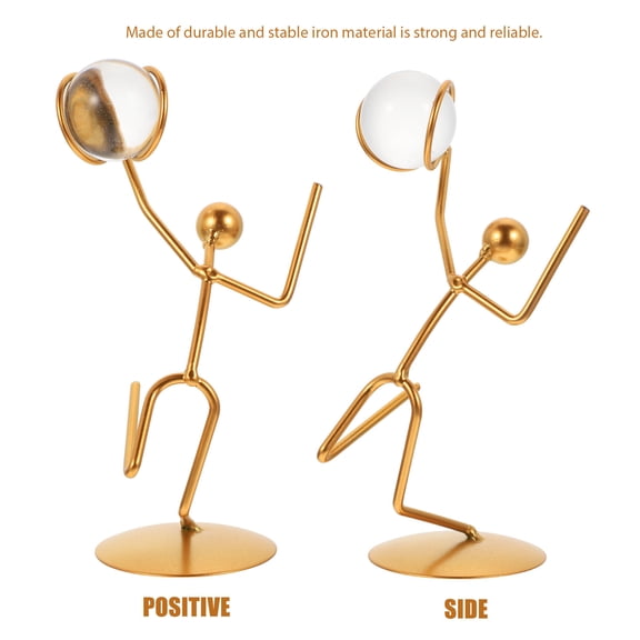 USHOBE Golden Metal Basketball Sportsman Iron Art Figurine Abstract Sculpture for Home Table Or Office Decor