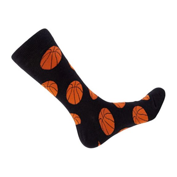 Raindrops Basketball Pattern Autumn Winter Cotton Socks for Men Cozy Warm Multi Color Casual Wear