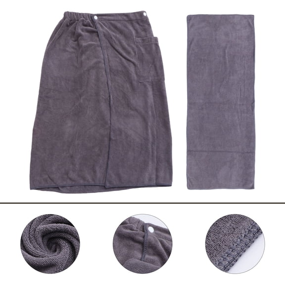 Raindrops Bath Skirt Robes Mens Shower Wrap Microfiber Rectangular Simple Style 1Pack 140x55in