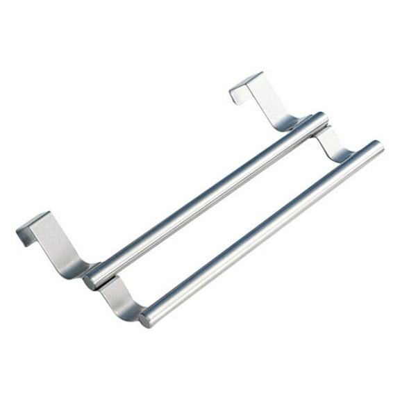Raindrops Bathroom Double Towel Bar Stainless Steel Over the Door Towel Bar Brushed Towel Hanger Over Cabinet Kitchen Dish Towel Bar Rack