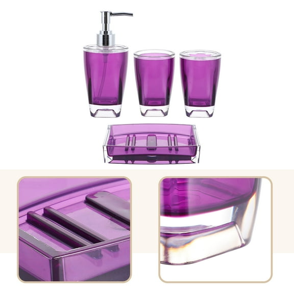 Raindrops  Bathroom Four Piece Set Soap Dispenser Supply Kit
