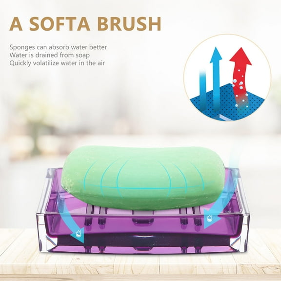 Raindrops Bathroom Accessory Set Purple 1 Set 4Pcs 17X7In