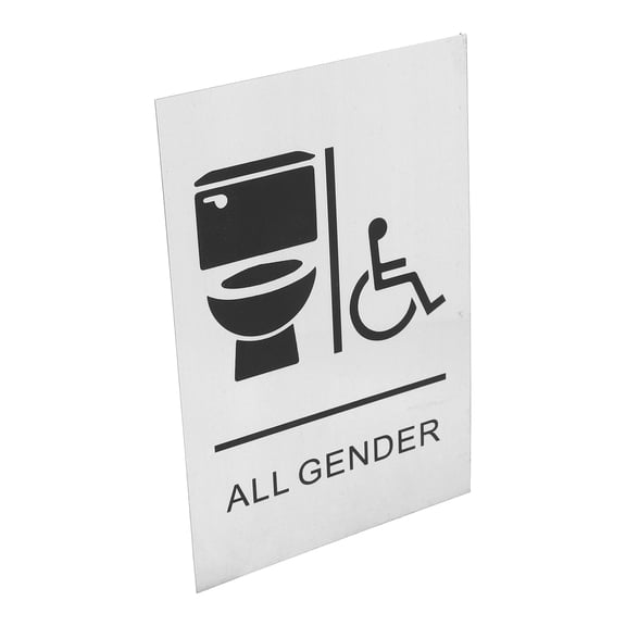 Raindrops Disabled Wheelchair Symbol Sign Silver For Public Restrooms 1 Piece 9.1X5.9X0.3In