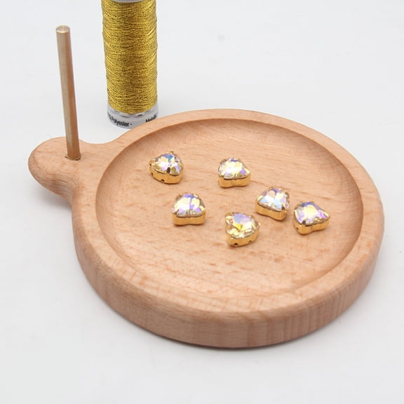 Raindrops Beading Plate with Spool Rod Wood Bead Tray 1Pack