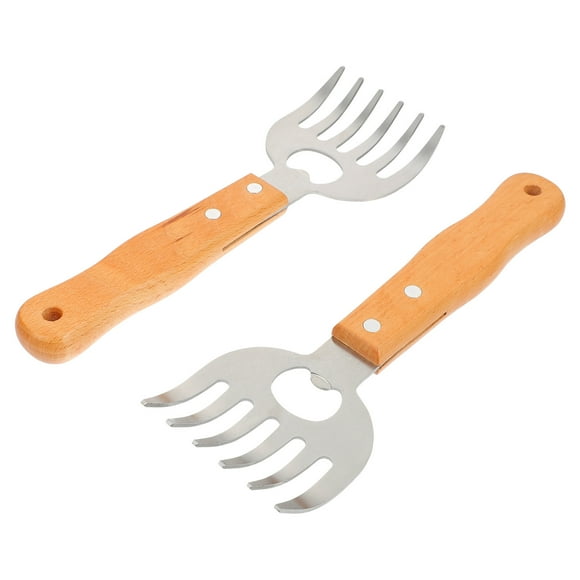 Raindrops Bear Claw Meat Shredder 2Pcs for Home Cooks and Grilling Tools Khaki 8.7X3.0X0.6In