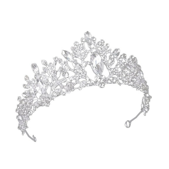 Raindrops Elegant Wedding Crown for Bride in Silver Zinc Alloy 1Pcs
