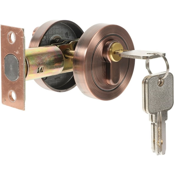 Raindrops Bedroom Door Locks Zinc Alloy Single Cylinder Deadbolt 1Set Red Bronze Anti Pry And Collision