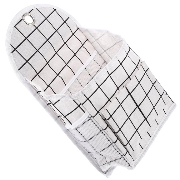 Raindrops Bedside Hanging Bag for Organized Storage in Dormitory or Bathroom White Cotton Cloth 1 Piece