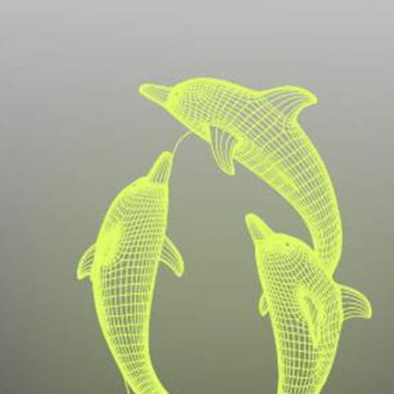 Raindrops Sleeping Light Lamp 3D Dolphin Shape Light Blue 1Pack