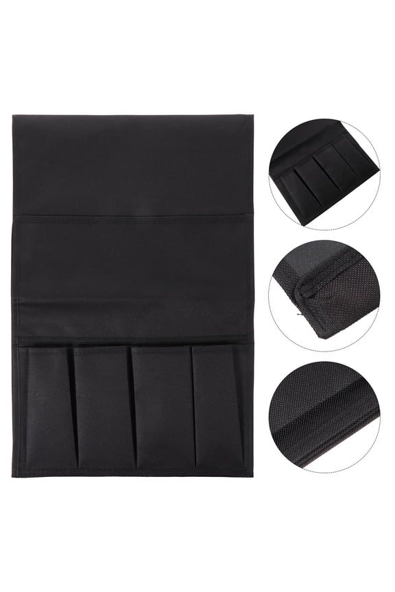 Bedside Storage Bags Black for Remote Controls and Sofa 1Pcs 97x32 5x1 2in