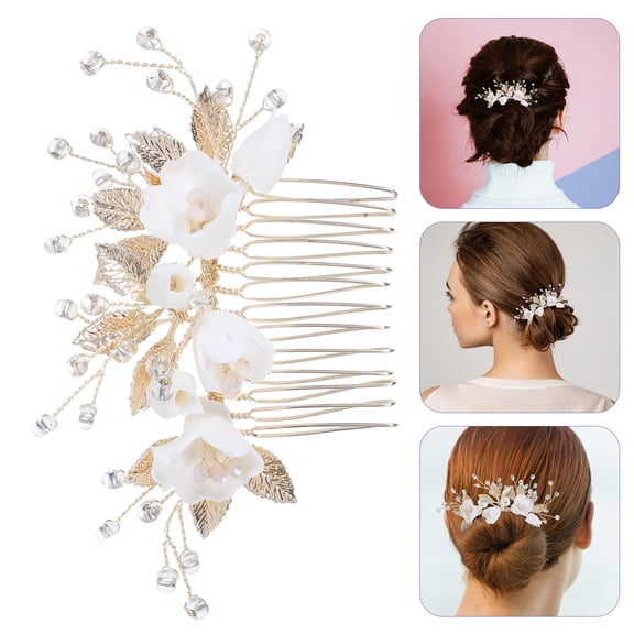 Raindrops Wedding Hair Comb with Faux and Ceramic Alloy, Elegant Bridal Hair Accessory for Brides