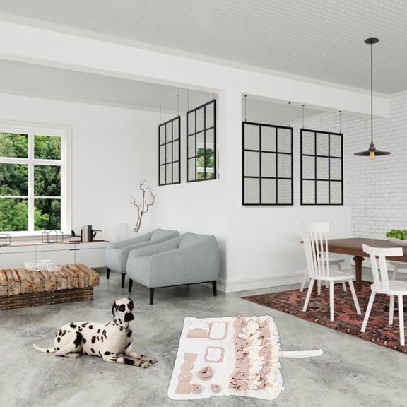 FOMIYES Dog Plush Snuffle Mat Beige for Slow Feeding Training and Nose Work Enhancement