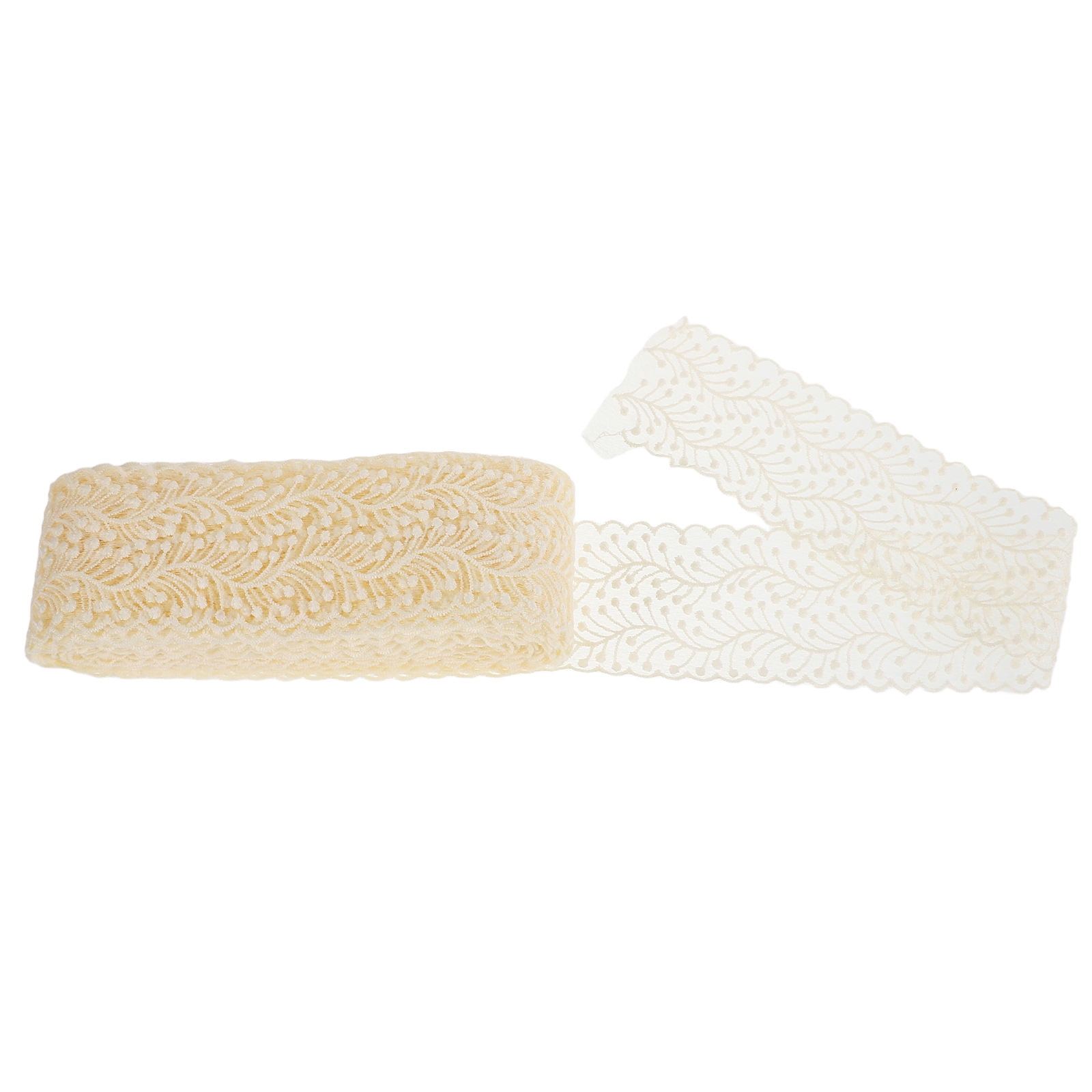 FOMIYES Beige Embroidered Lace Trim Ribbon for Crafts, Projects, Hair Accessories, Sewing, and Decorative Uses
