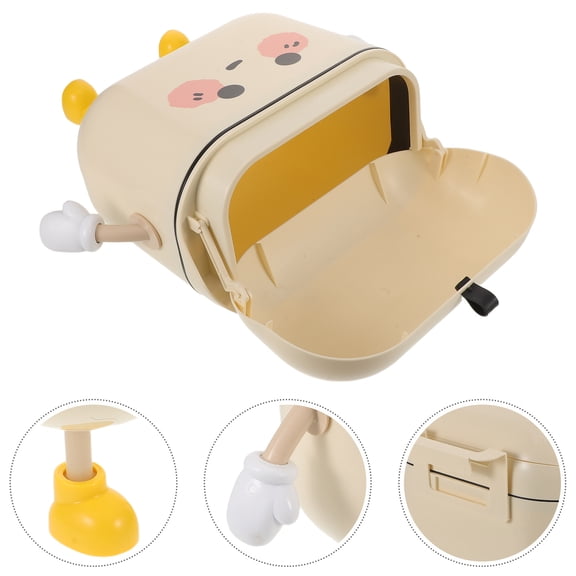 Raindrops Space Saving Wall Mounted Trash Bin Beige Plastic Hanging Waste Basket