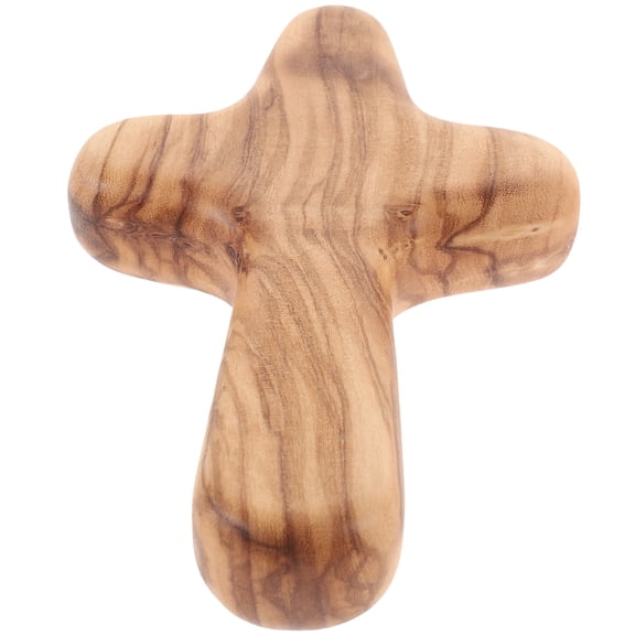 CRILSTYLEO Beige Wood Tabletop Cross Decoration with Smooth Edges for Christian Home Decor and Crafts