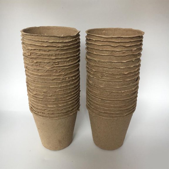FOMIYES Garden Supplies Biodegradable Paper Pulp Pots Khaki for 20Pcs