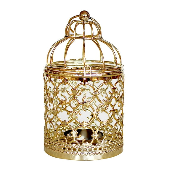 Raindrops  Bird Cage Lantern Candle Holder Candlesticks Decorative Lanterns Golden