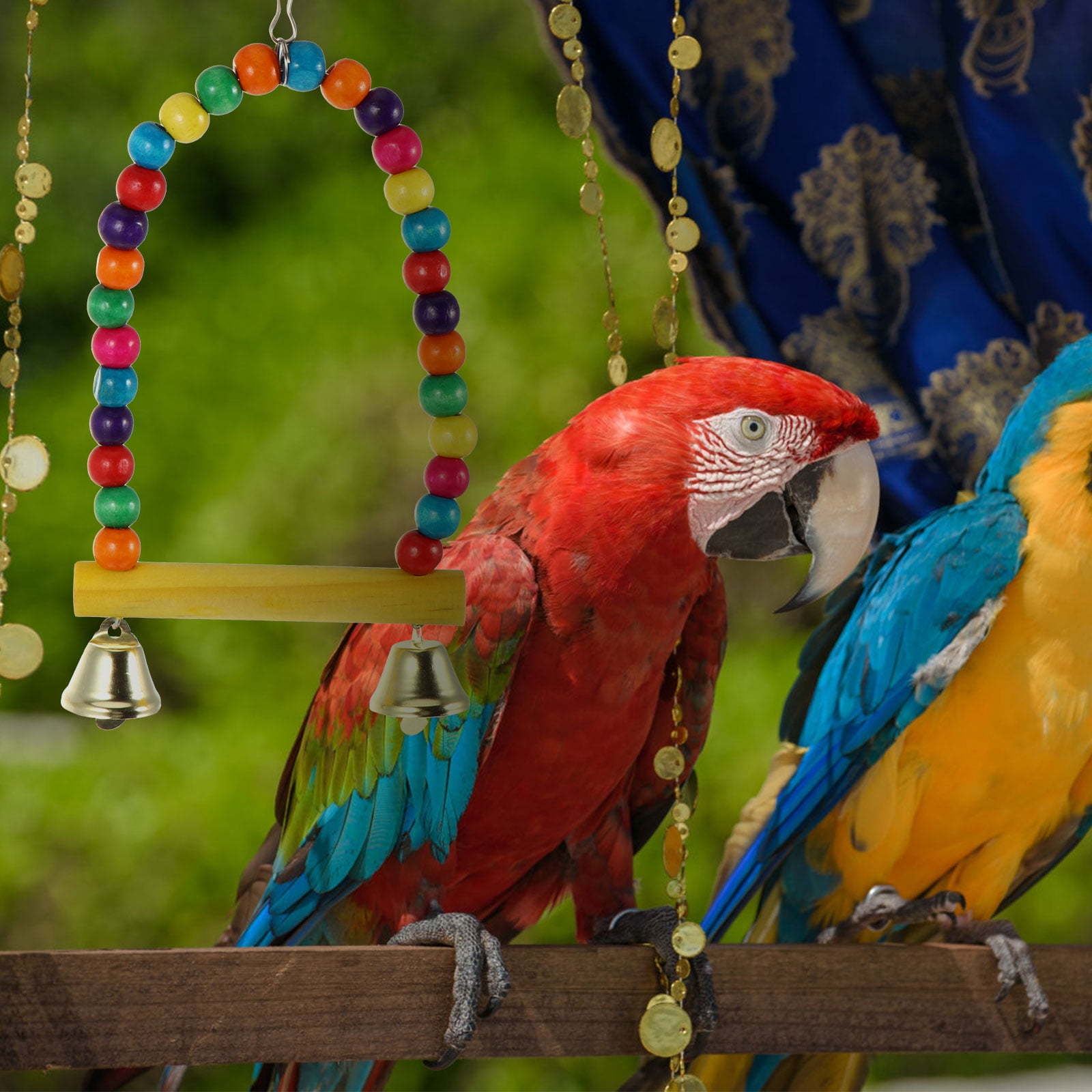 FOLOYORI Bird Training Toy 1Set Round Yellow Acrylic Basketball Hoop For Parrots Interaction