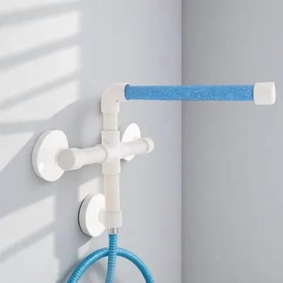 Raindrops Bird Bath Stand in White with Easy Install for Natural Sunlight and Bathroom Use